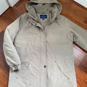 Vintage Mackintosh Womens Hooded Coat Size Small Taupe Color